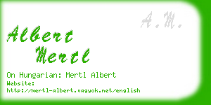 albert mertl business card